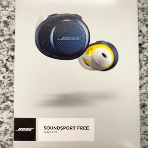 Bose SoundSport Wireless Earbuds Sweatproof Bluetooth Headphones Navy & Citron